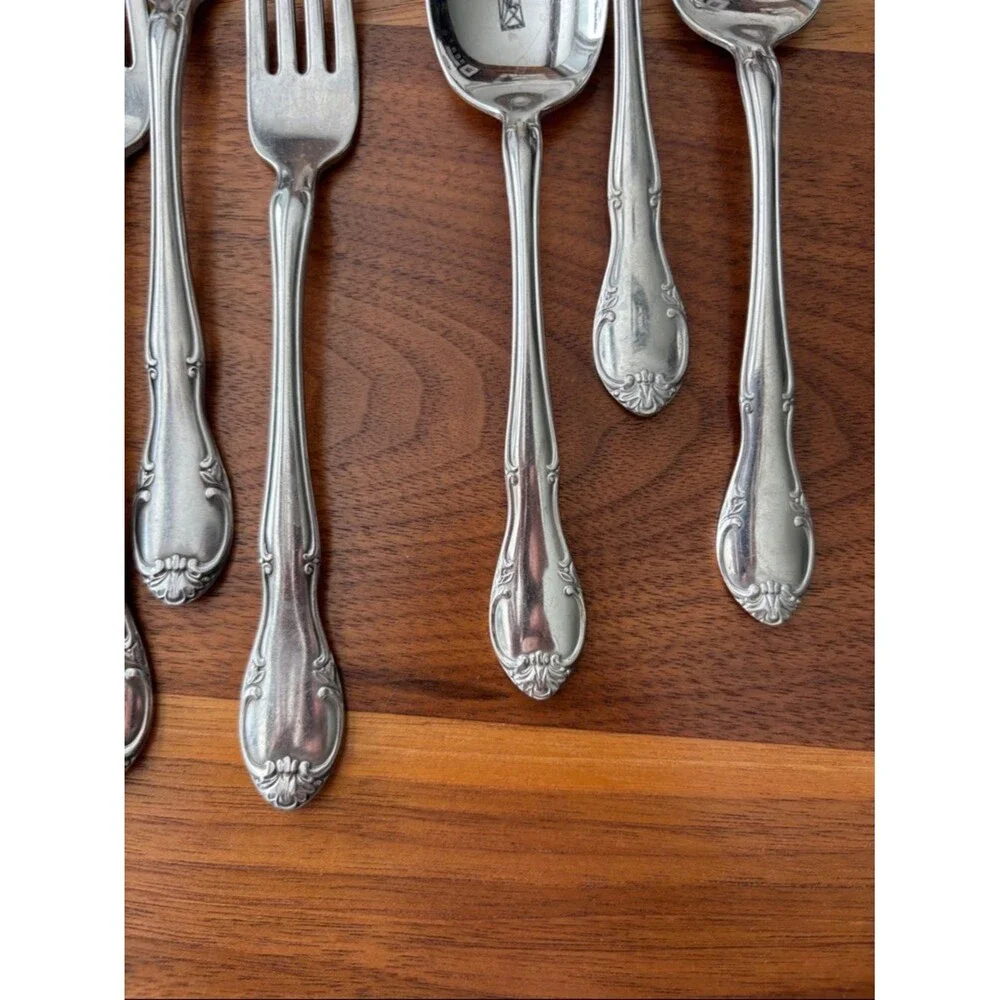 Gorham Musette Stainless Gorhamcraft Glossy Silverware Flatware Set 22 Piece